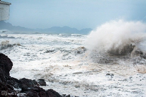 No Diving Today/Results of Typhoon Lidia at San Carlos, S... by Laurie Slawson 